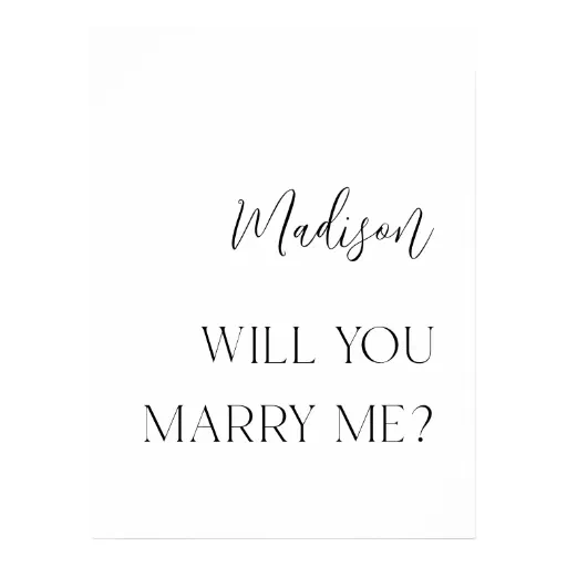 Modern Personalized Proposal Sign Poster