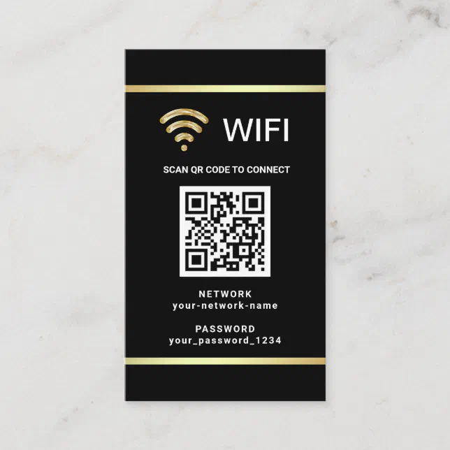 Modern Personalized QR Code Wifi Network Password Business Card | Zazzle