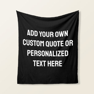 Modern Personalized Quote Fleece Blanket