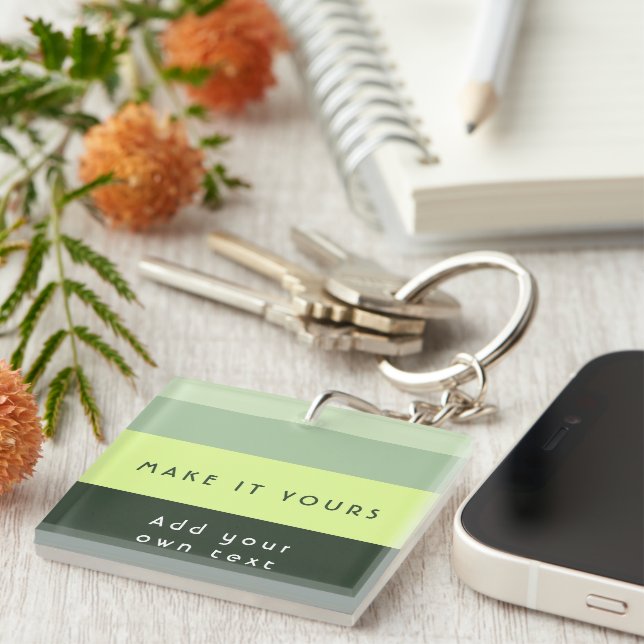 Modern Personalized Quote Print Keychain (Front Right)