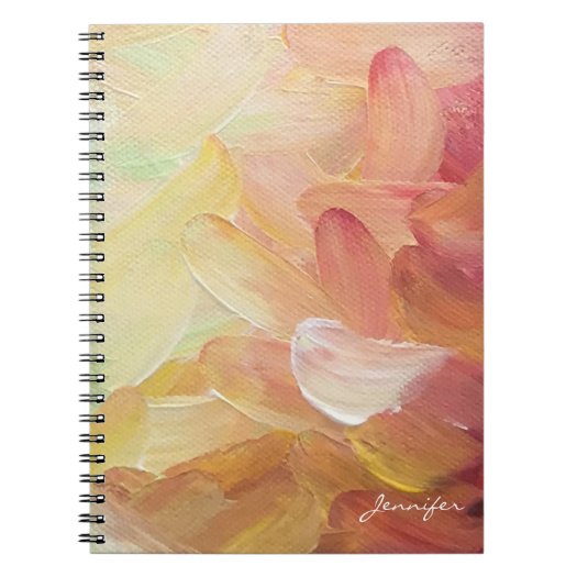 Modern Personalized Red Golden Teal Oil Paint