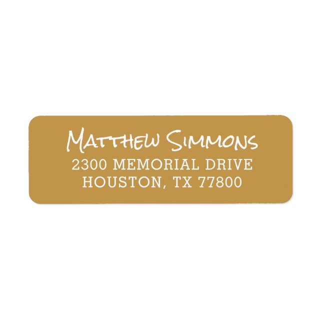 Modern Personalized Return Address Label (Front)