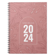 Modern Personalized Rose Pink Notebook Gift Idea