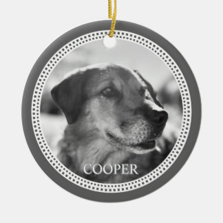 Modern Personalized Round Pet Name Ornament