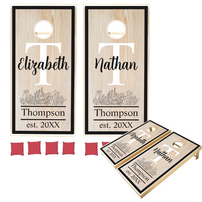 Modern Personalized Rustic Desert Outdoor Wedding Cornhole Set (Creator Uploaded)