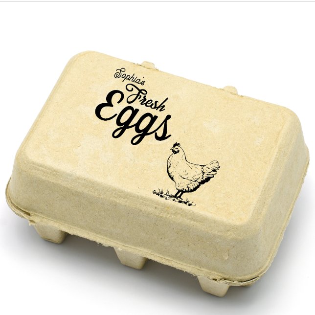 Modern Personalized Rustic Farm Name Egg Lovers Rubber Stamp (personalized rustic farm name for egg lovers)