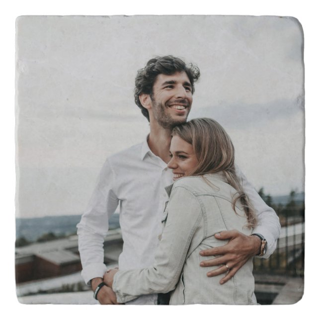 Modern Personalized Simple Photo Trivet (Front)