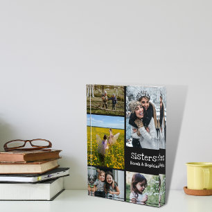 Modern Personalized Sisters 5 Photo Collage