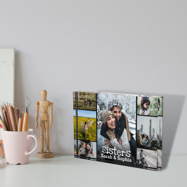 Modern Personalized Sisters 7 Photo Collage (Creator Uploaded)