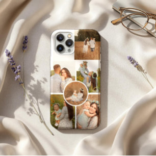 Modern Personalized Six Photo Collage iPhone 15 Pro Case