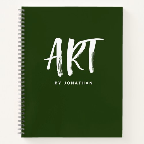 Modern Personalized Sketchbook Your Name Notebook