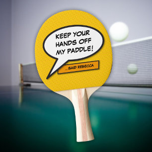 Modern Personalized Speech Bubble Cool Comic Book Ping Pong Paddle