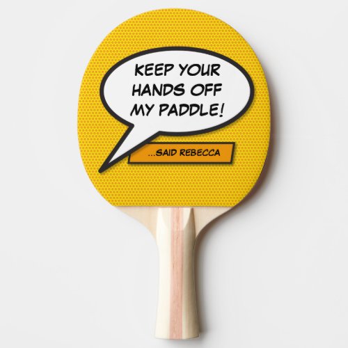 Modern Personalized Speech Bubble Cool Comic Book Ping Pong Paddle