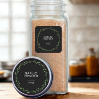 Modern Personalized Spice Jars Labels Name White