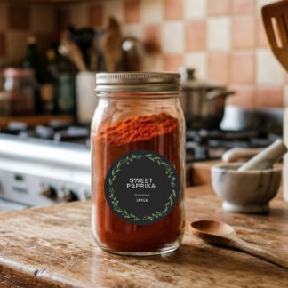 Modern Personalized Spice Jars Labels Name White