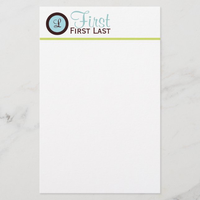 Modern Personalized Stationary Stationery (Front)