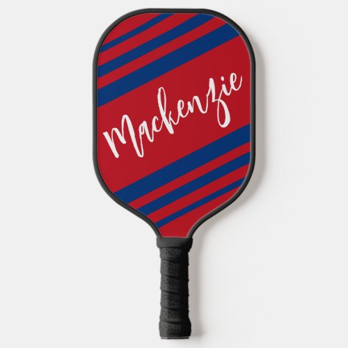 Modern Personalized Striped Custom Color Pickleball Paddle