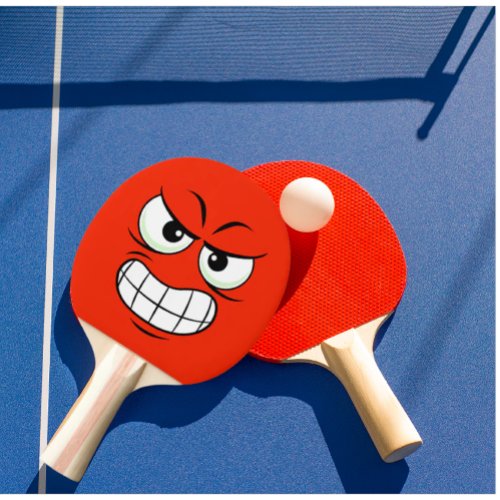 Modern Personalized Table Tennis Angry Face Ping Pong Paddle