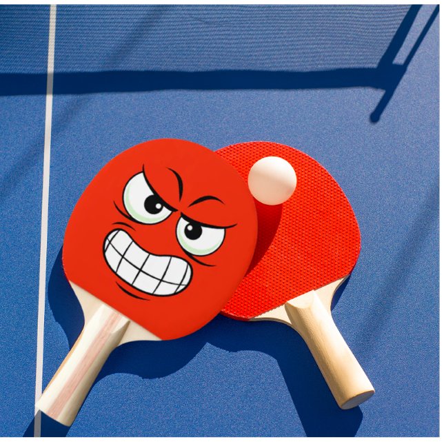 Modern Personalized Table Tennis Angry Face Ping Pong Paddle (personalized ping pong paddle)