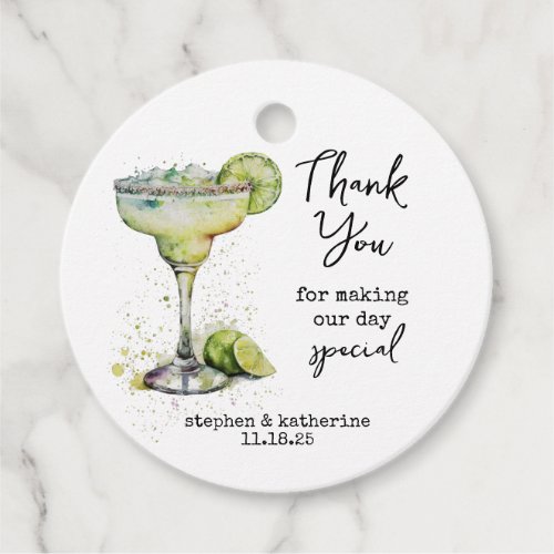 Modern Personalized Thank You Cocktail Wedding Favor Tags