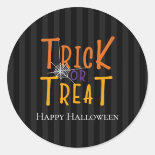  Modern Personalized Trick or Treat Monogram  Classic Round Sticker
