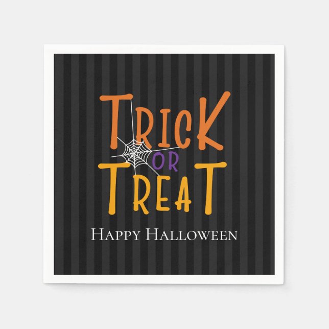 Modern Personalized Trick or Treat Monogram  Napkins (Front)