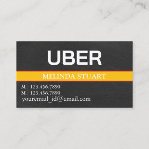 Modern Personalized Uber Driver Business Card