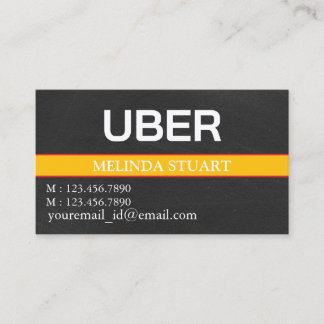 Modern Personalized Uber Driver  Business Card