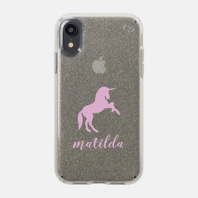 Modern personalized unicorn speck iPhone XR case (Front (Black Phone))