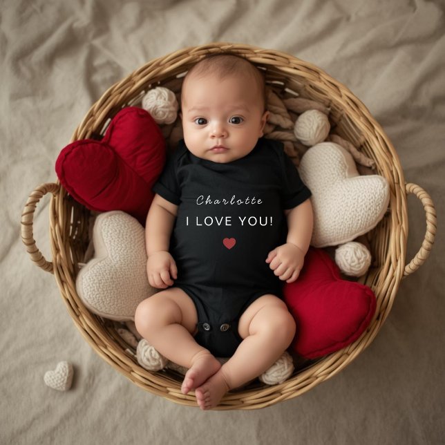Modern Personalized Valentine Baby Bodysuit (Creator Uploaded)