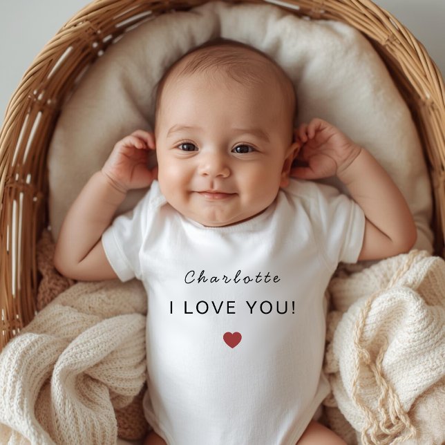 Modern Personalized Valentine Baby Bodysuit (Creator Uploaded)