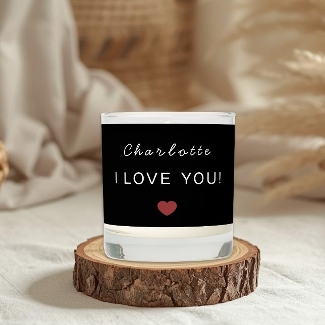 Modern Personalized Valentine Candle – I Love You  (Creator Uploaded)