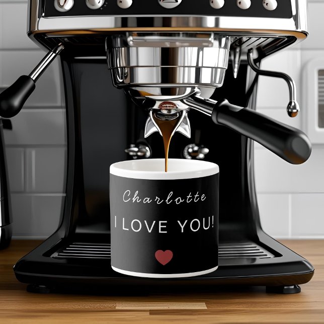 Modern Personalized Valentine Espresso Mug (Creator Uploaded)