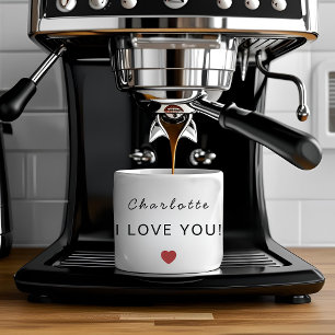 Modern Personalized Valentine Espresso Mug