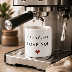 Modern Personalized Valentine Espresso Mug