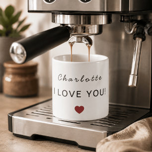 Modern Personalized Valentine Espresso Mug