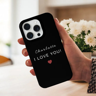 Modern Personalized Valentine – I Love You iPhone 15 Pro Case