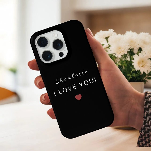 Modern Personalized Valentine – I Love You iPhone Case (Creator Uploaded)