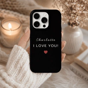 Modern Personalized Valentine – I Love You iPhone 15 Pro Case