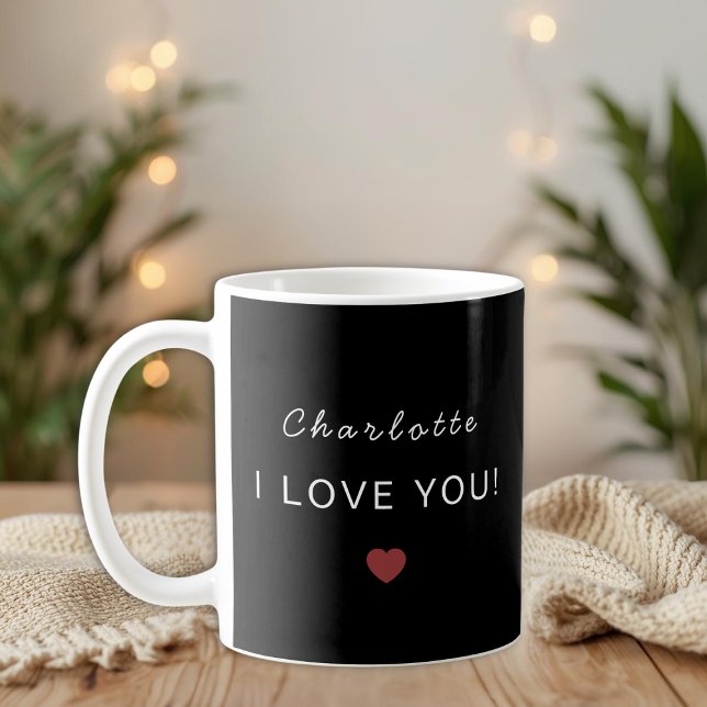 Modern Personalized Valentine Mug – I Love You  (Creator Uploaded)