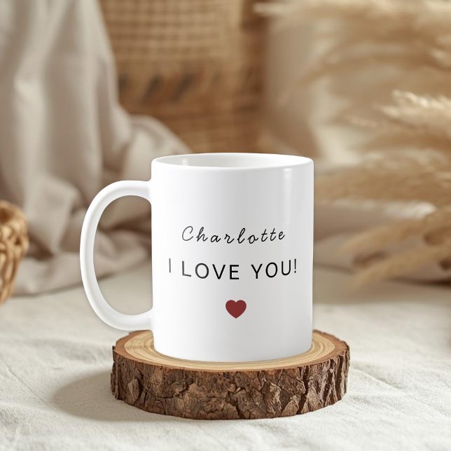 Modern Personalized Valentine Mug – I Love You  (Creator Uploaded)