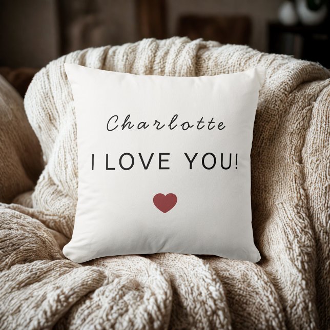 Modern Personalized Valentine Pillow – I Love You (Creator Uploaded)