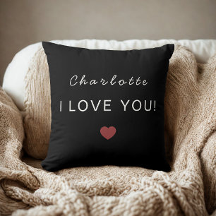 Modern Personalized Valentine Pillow – I Love You