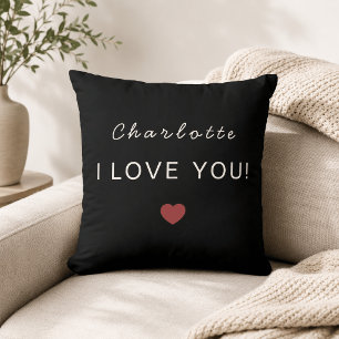 Modern Personalized Valentine Pillow – I Love You