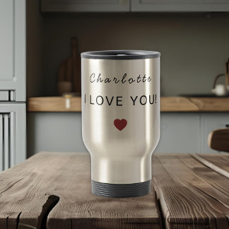 Modern Personalized Valentine Travel Mug