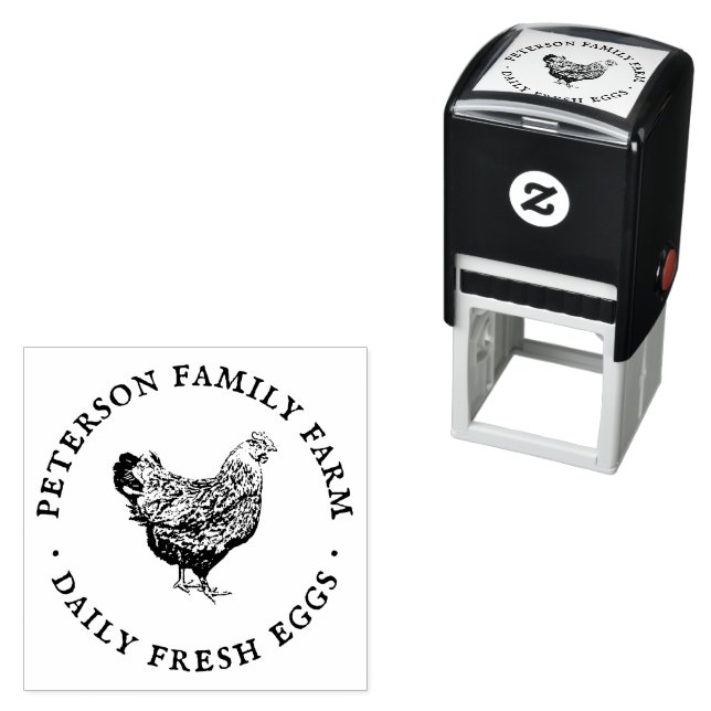 Modern Personalized Vintage Egg Self-inking Stamp (In Situ)