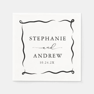Modern Personalized Wedding Cocktail Napkins