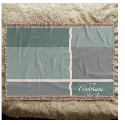 Modern Personalized Wedding Couple Name Date Green