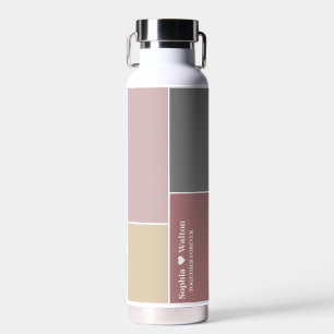 Modern Personalized Wedding Couple Name With Love  Water Bottle