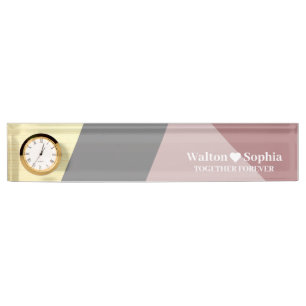 Modern Personalized Wedding Couple Name With Quote Desk Name Plate